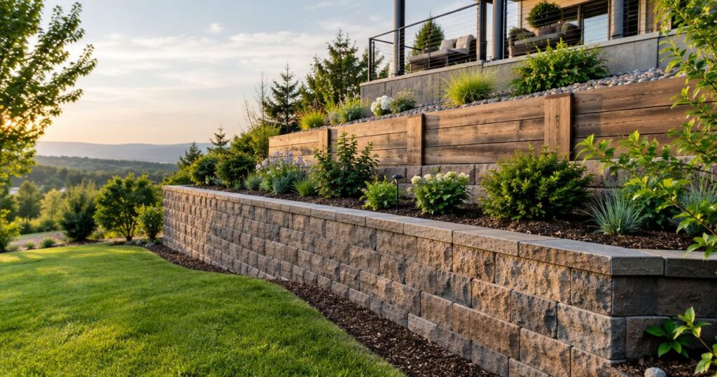 Best retaining wall materials for sloped yards 2026